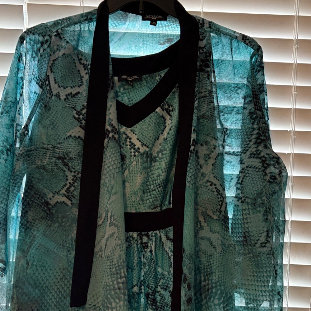 Elegant Teal and Black Women's Wedding Dress